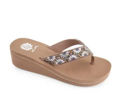 Women's Yellow Box Savira Wedge Flip-Flops