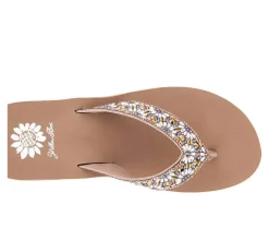 Women's Yellow Box Savira Wedge Flip-Flops